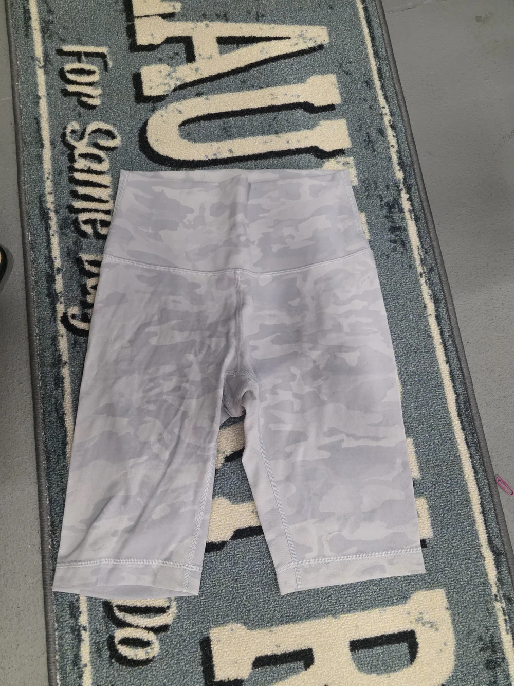lululemon athletica Girls' Light Gray Camo Bike Shorts